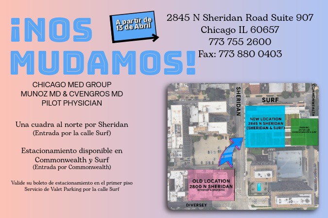 We are moving April 13 to 2845 N Sheridan Suite 907